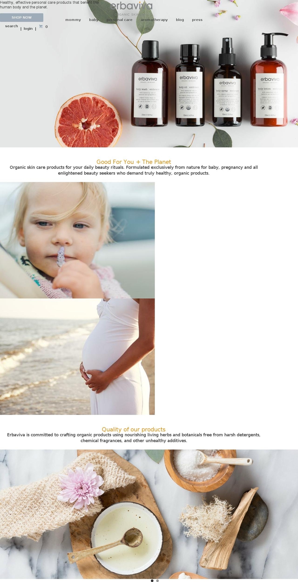 erbaviva.org shopify website screenshot