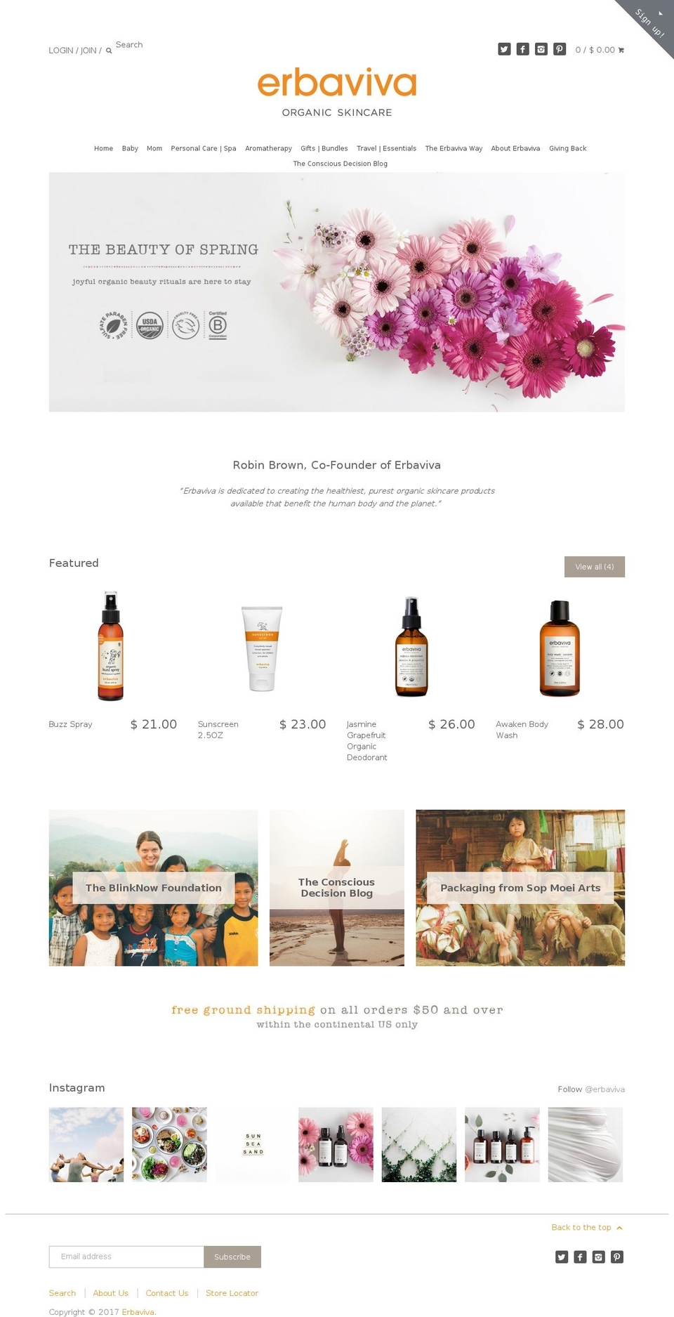 erbaviva.us shopify website screenshot