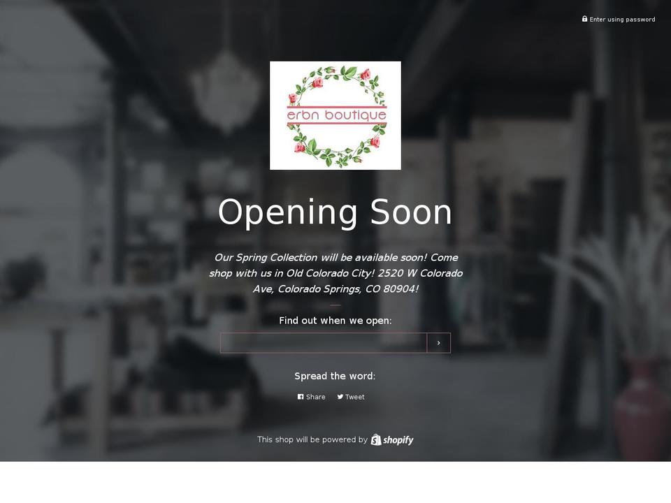 erbnboutique.com shopify website screenshot