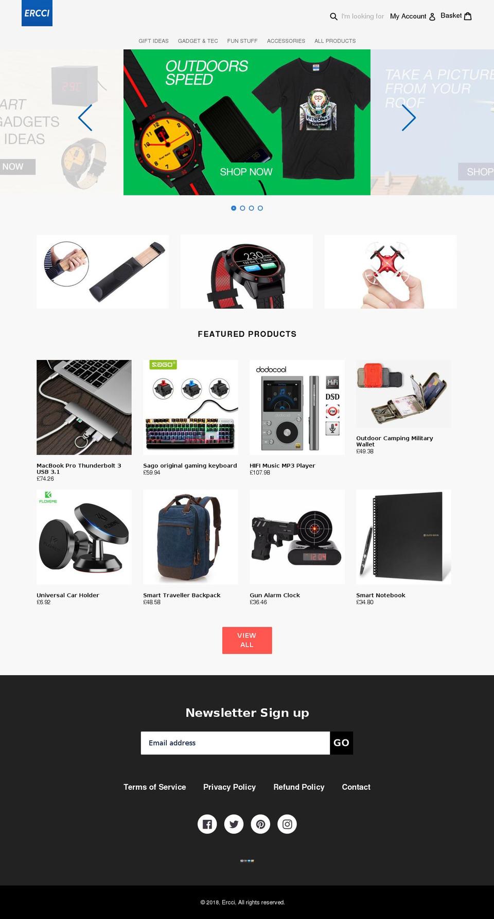 ercci.com — Shopify storefront screenshot