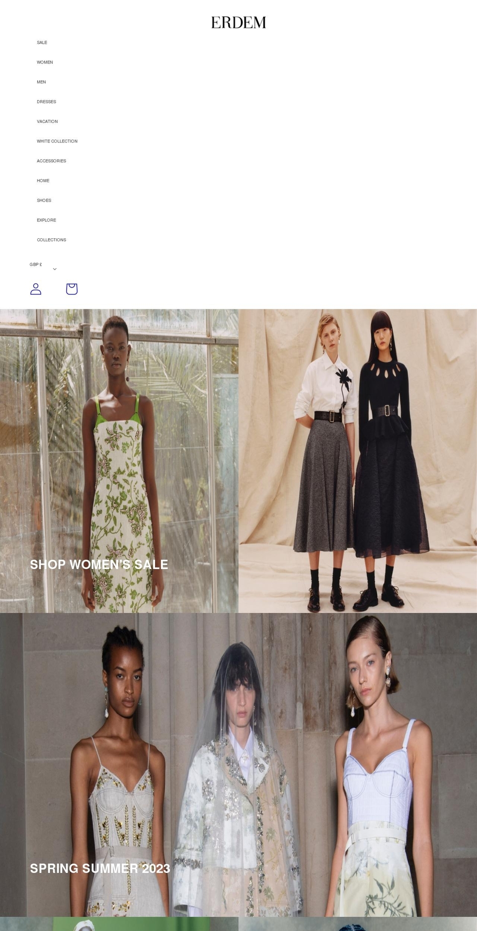 erdem.com shopify website screenshot