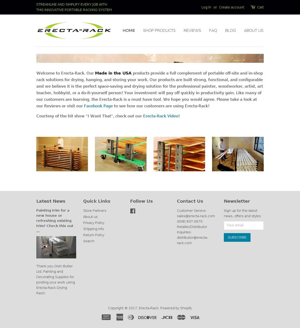 erecta-rack.com shopify website screenshot
