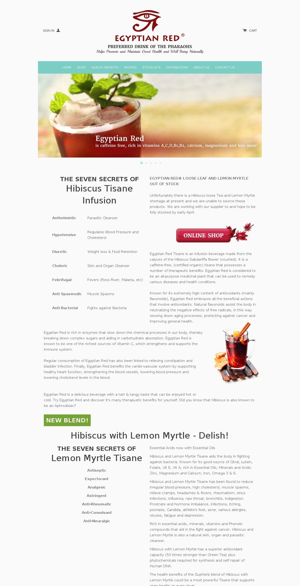 eredorganics.com shopify website screenshot