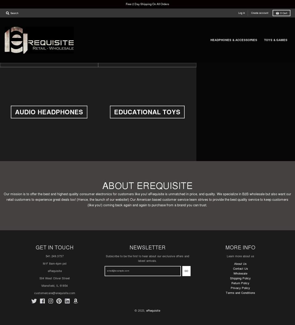 erequisite.com shopify website screenshot