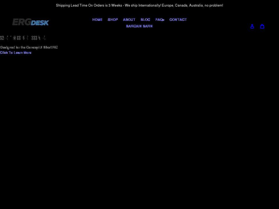 ergdesk.com shopify website screenshot