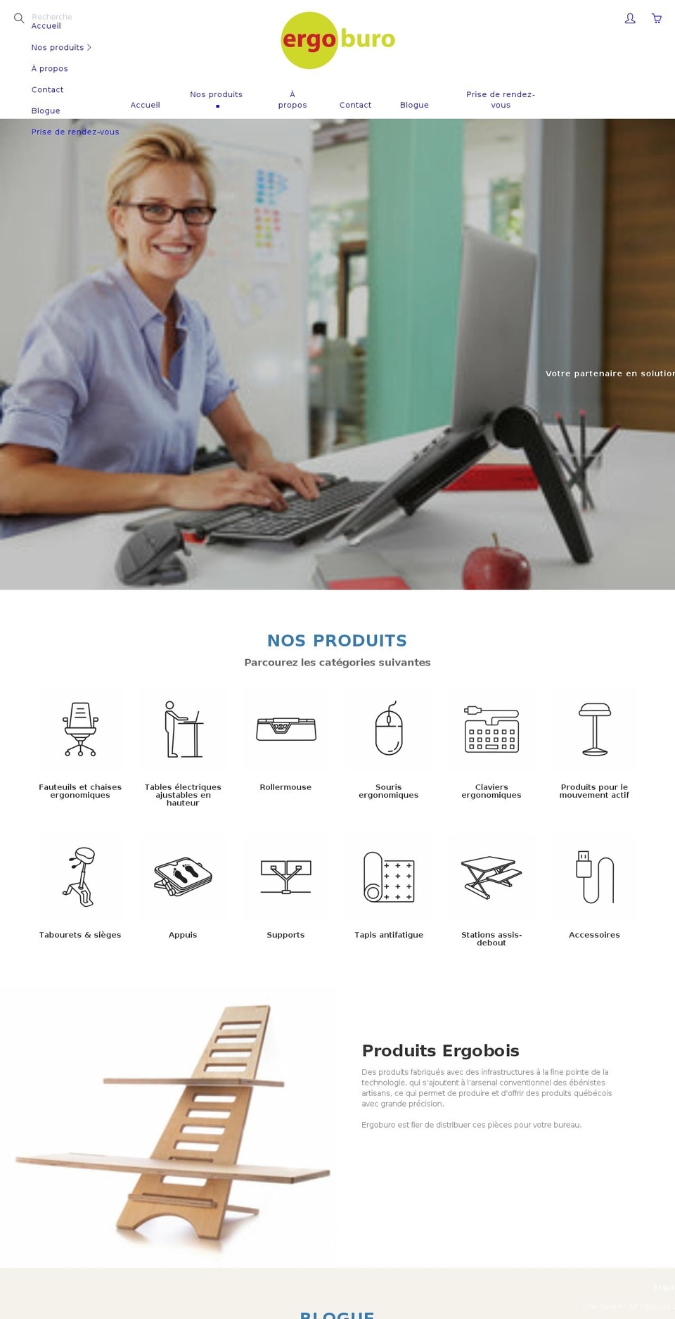 ergoburo.ca shopify website screenshot