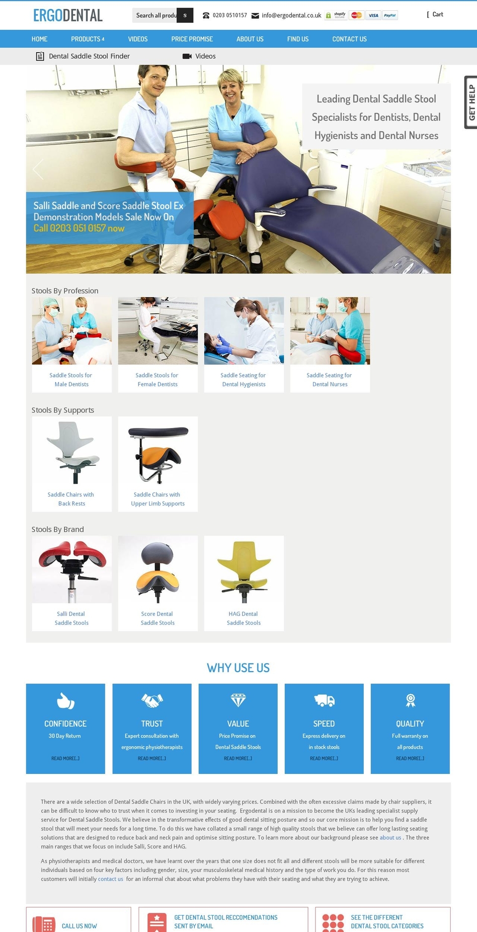 ergodental.co.uk shopify website screenshot