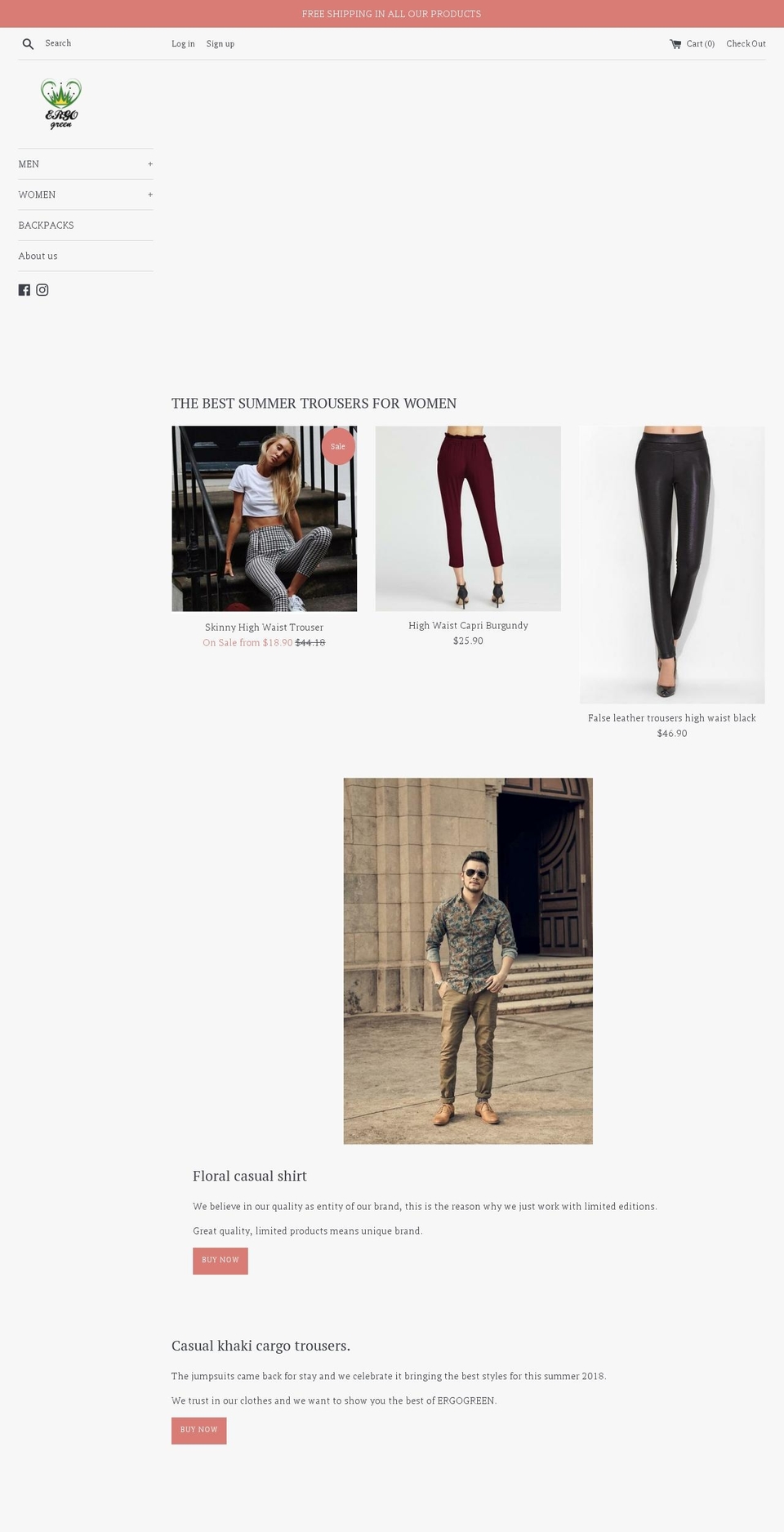 ergogreen.org shopify website screenshot