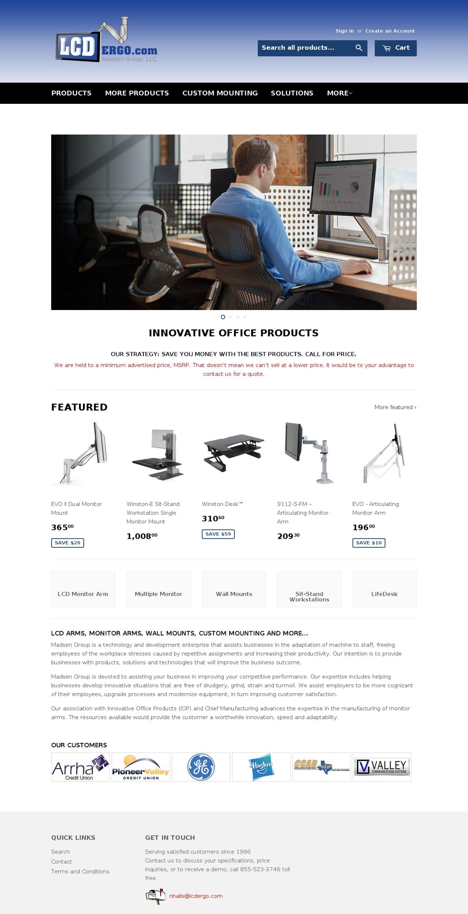 ergolcd.net shopify website screenshot