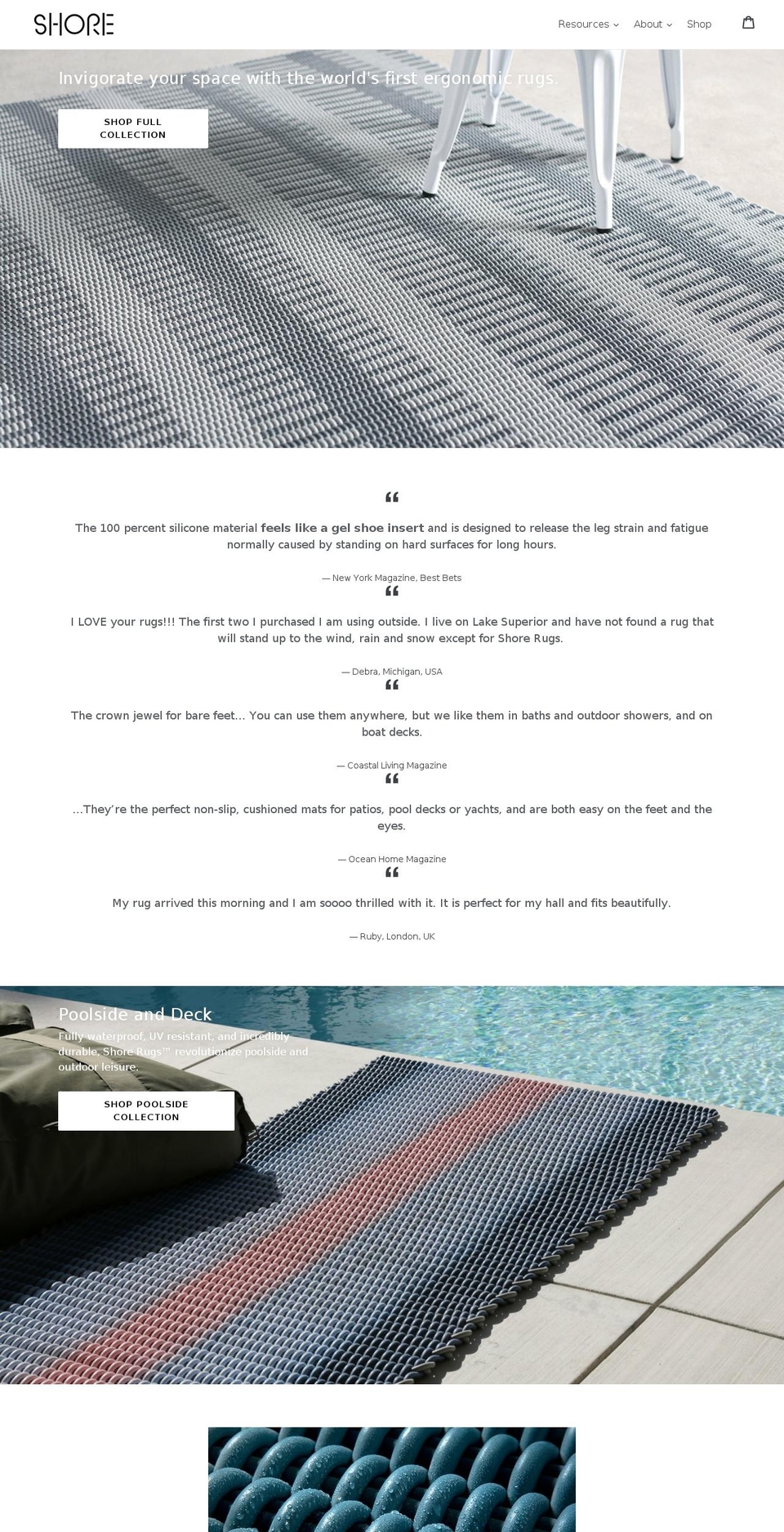 ergonomicrugs.com — Shopify storefront screenshot