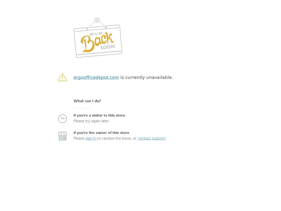 ergoofficedepot.com shopify website screenshot
