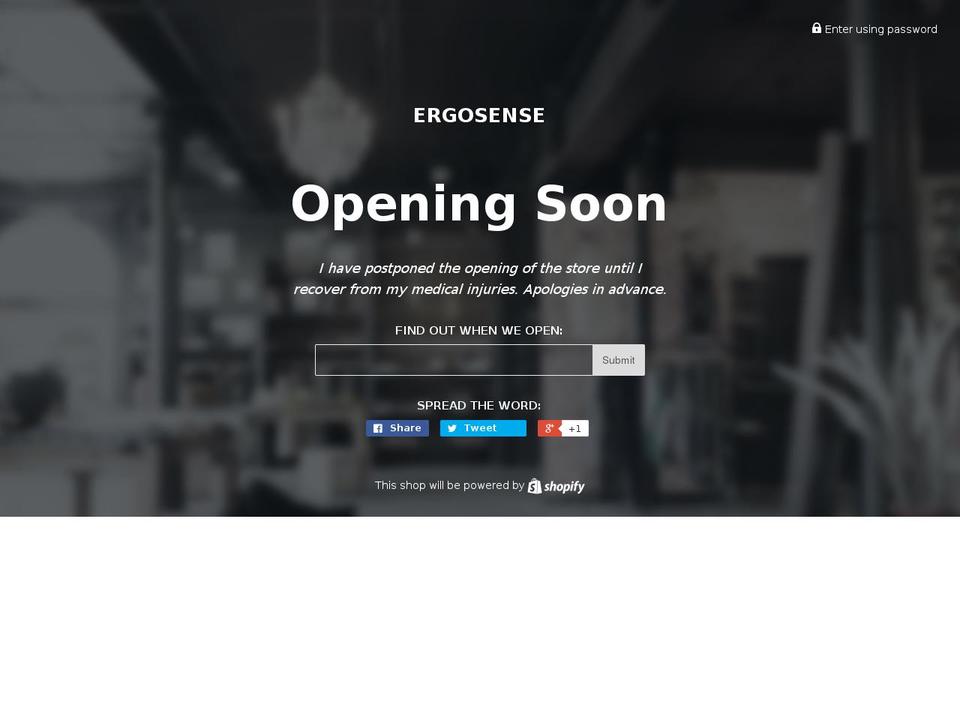 ergosense.com shopify website screenshot