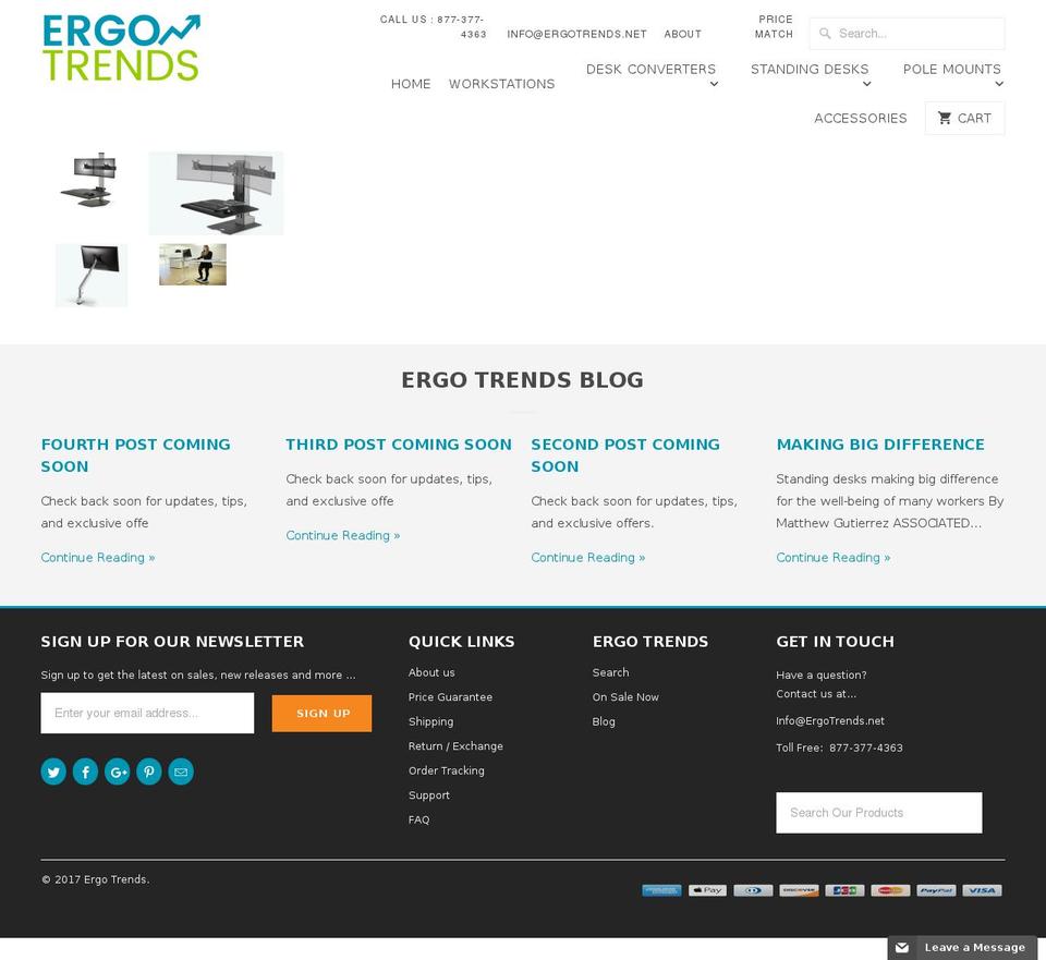 ergotrends.net shopify website screenshot