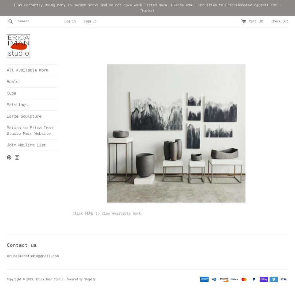 erica-iman-ceramics.myshopify.com shopify website screenshot