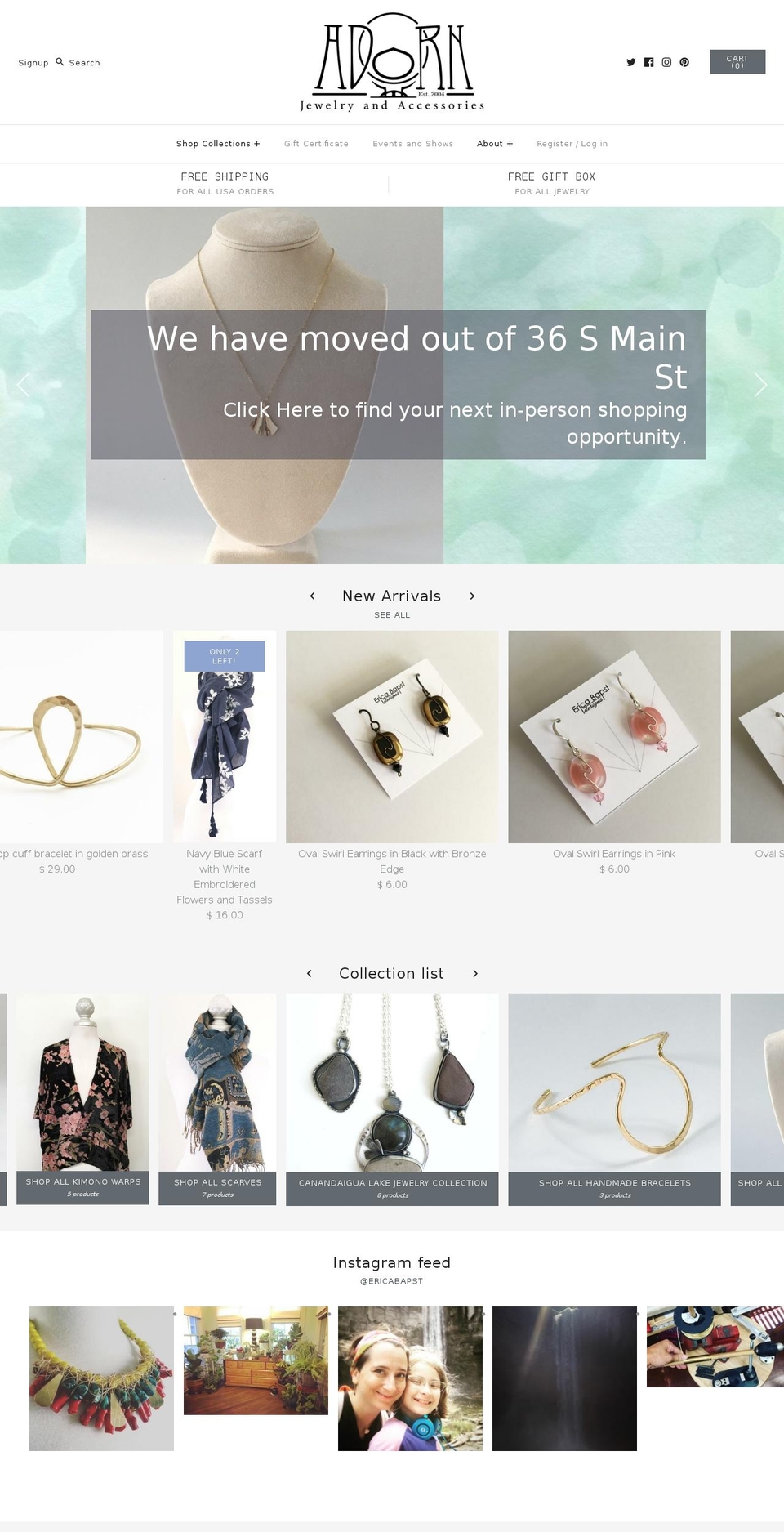 ericabapstdesigns.com — Shopify storefront screenshot