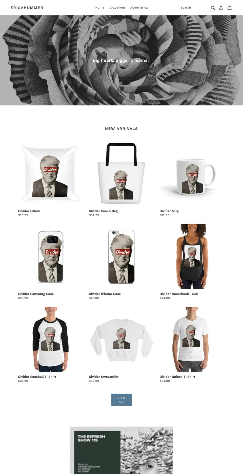 ericahummer.com — Shopify storefront screenshot