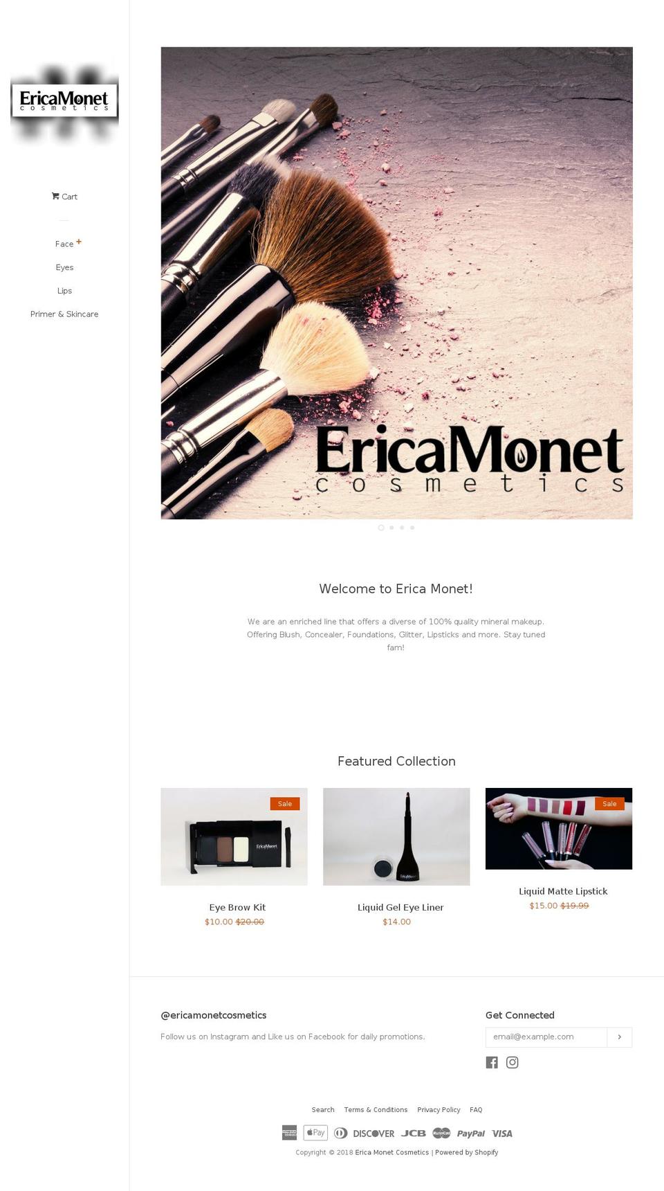 ericamonet.com — Shopify storefront screenshot