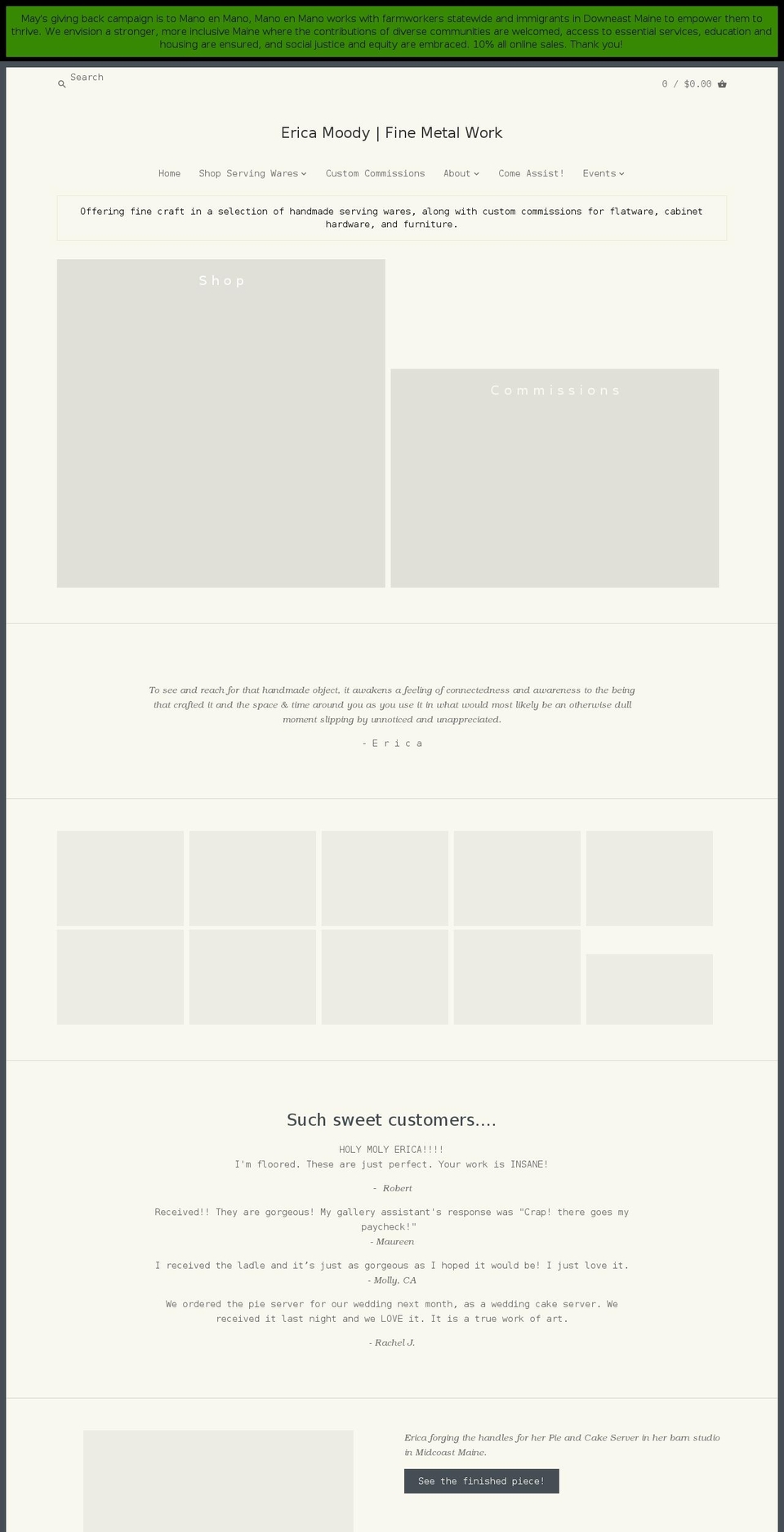 ericamoody.com shopify website screenshot