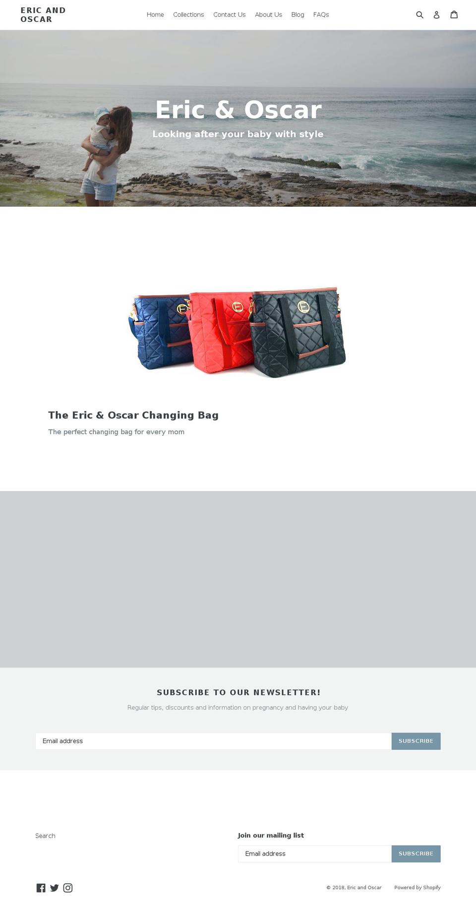 ericandoscar.com — Shopify storefront screenshot