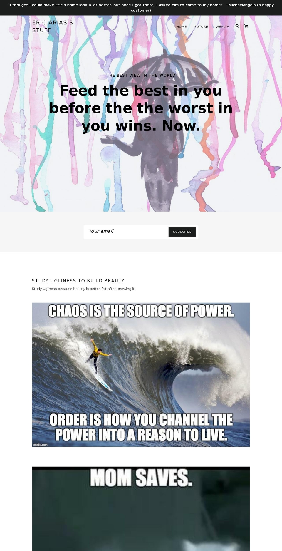 ericarias.com — Shopify storefront screenshot