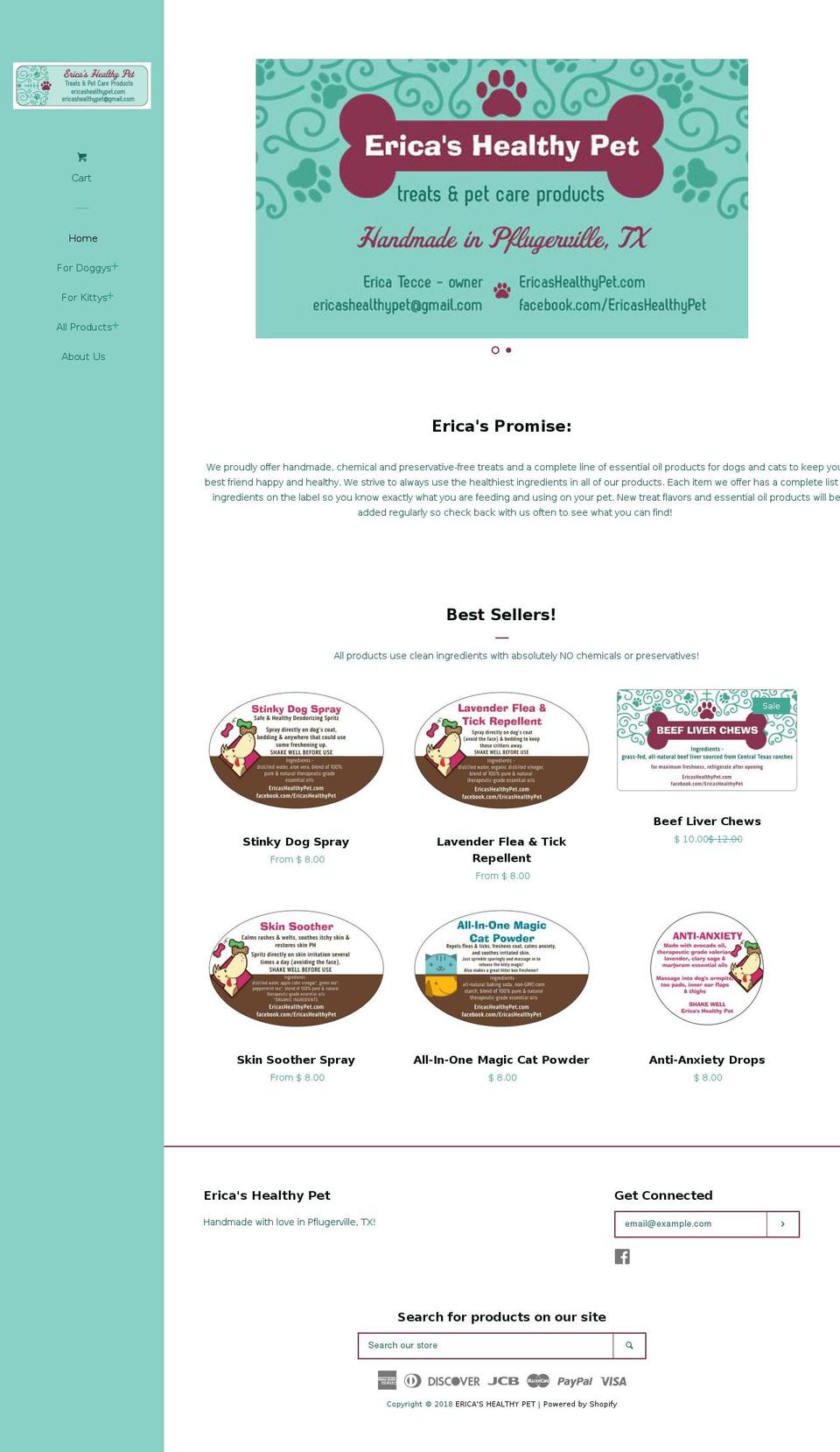 ericashealthypet.com — Shopify storefront screenshot