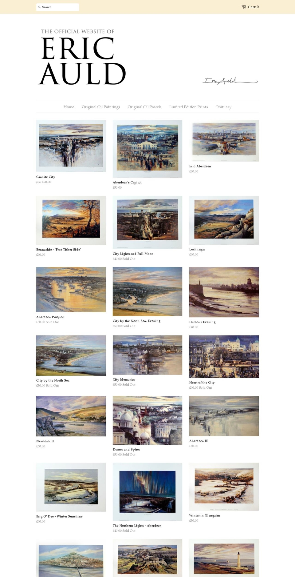 ericauld.co.uk shopify website screenshot