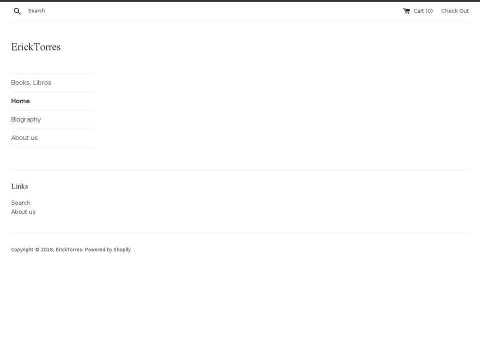erick-torres.com — Shopify storefront screenshot