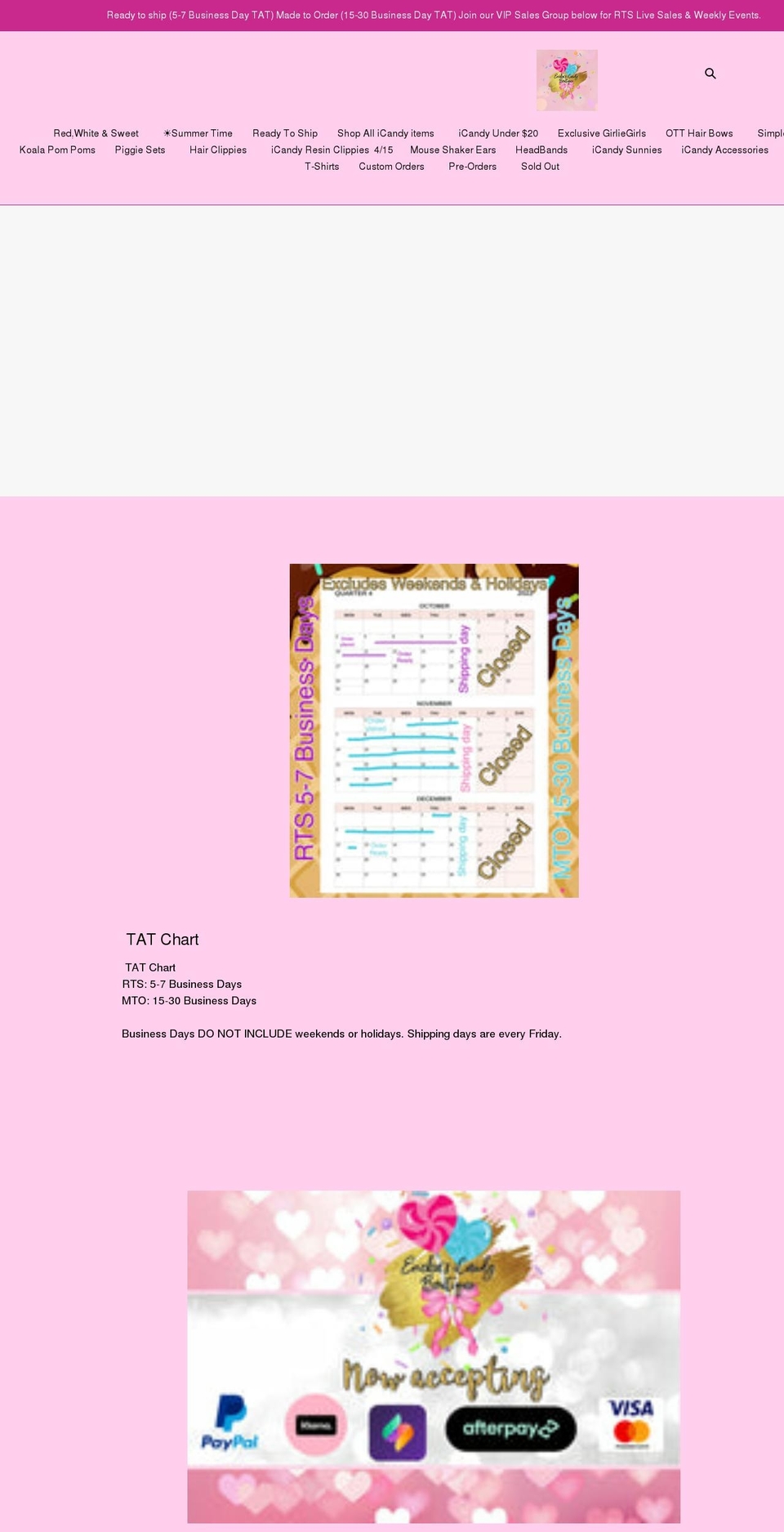 erickasicandyboutique.com shopify website screenshot