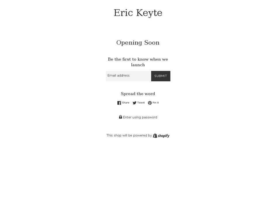 erickeyte.com — Shopify storefront screenshot