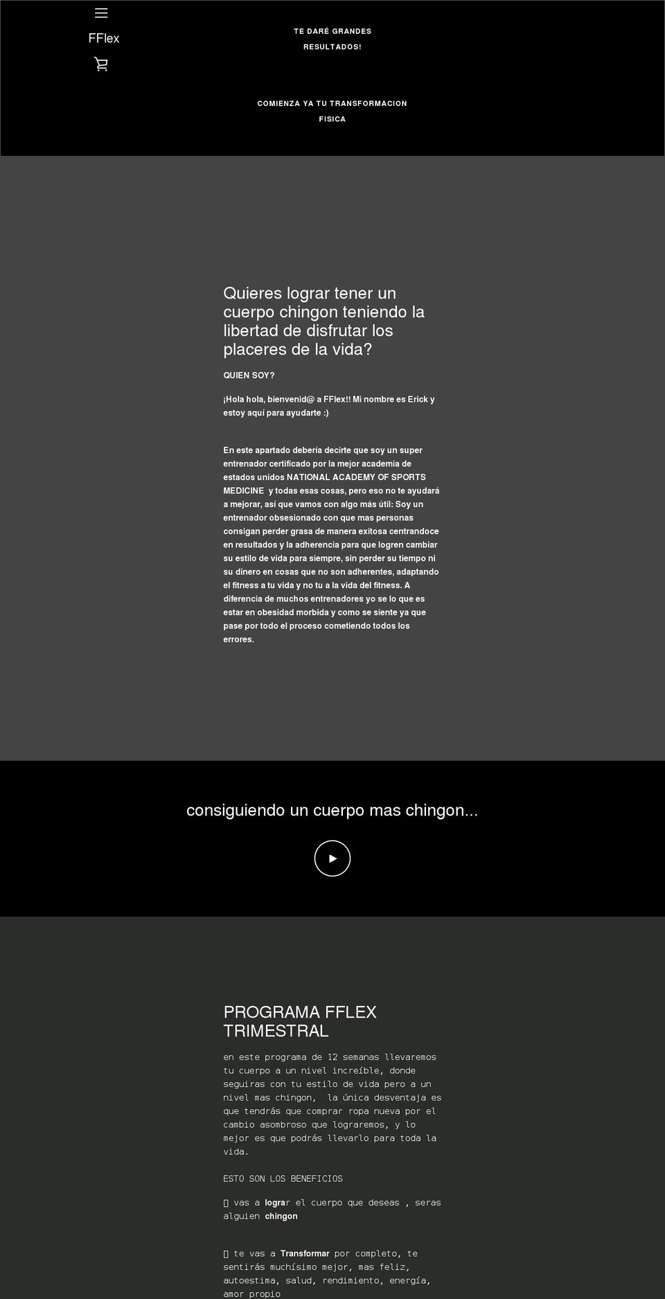 erickfflex.com shopify website screenshot