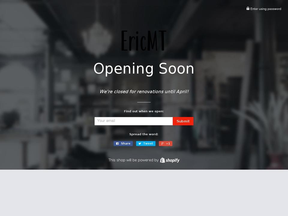 ericmt.com shopify website screenshot
