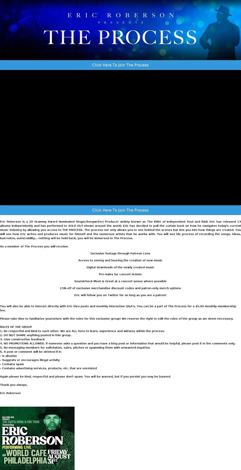 ericrobersonmusic.com — Shopify storefront screenshot