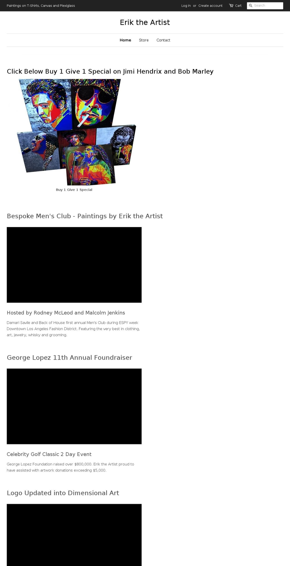 erictheartist.com — Shopify storefront screenshot