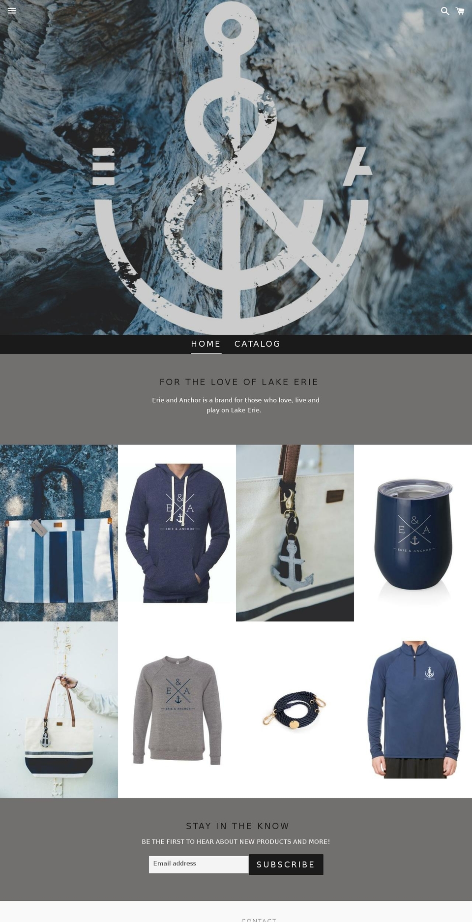 erieandanchor.com — Shopify storefront screenshot