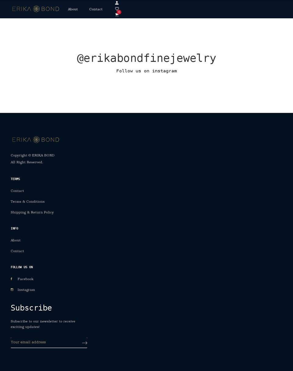 Lezada Shopify theme site example erikabond.com