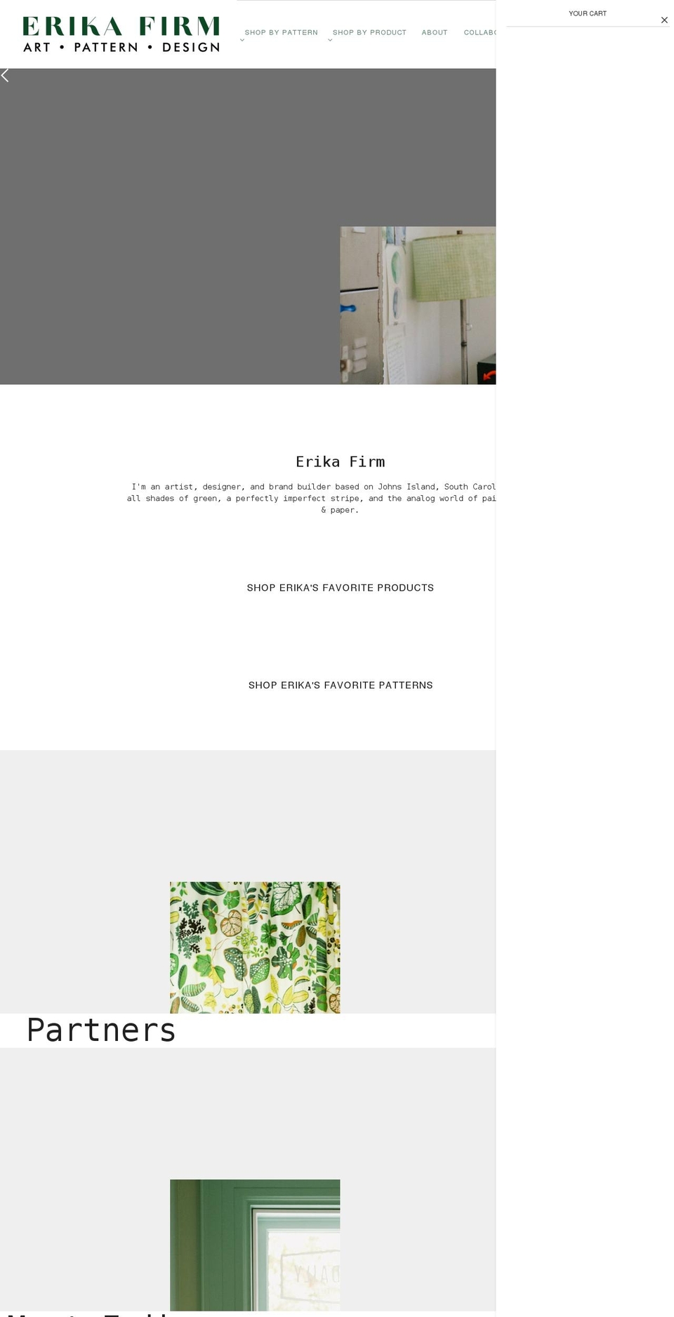 erikafirm.com shopify website screenshot