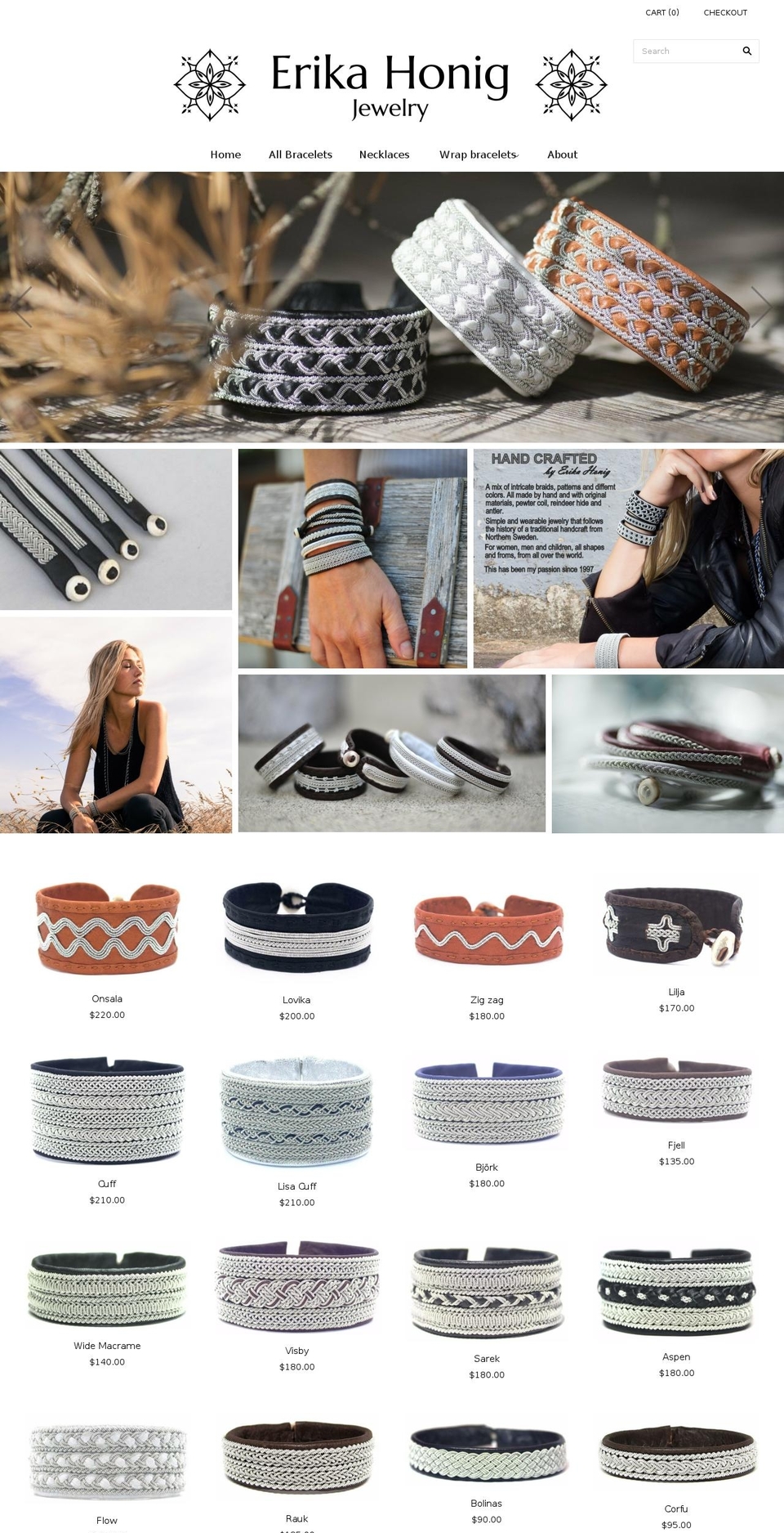 erikahonig.com shopify website screenshot