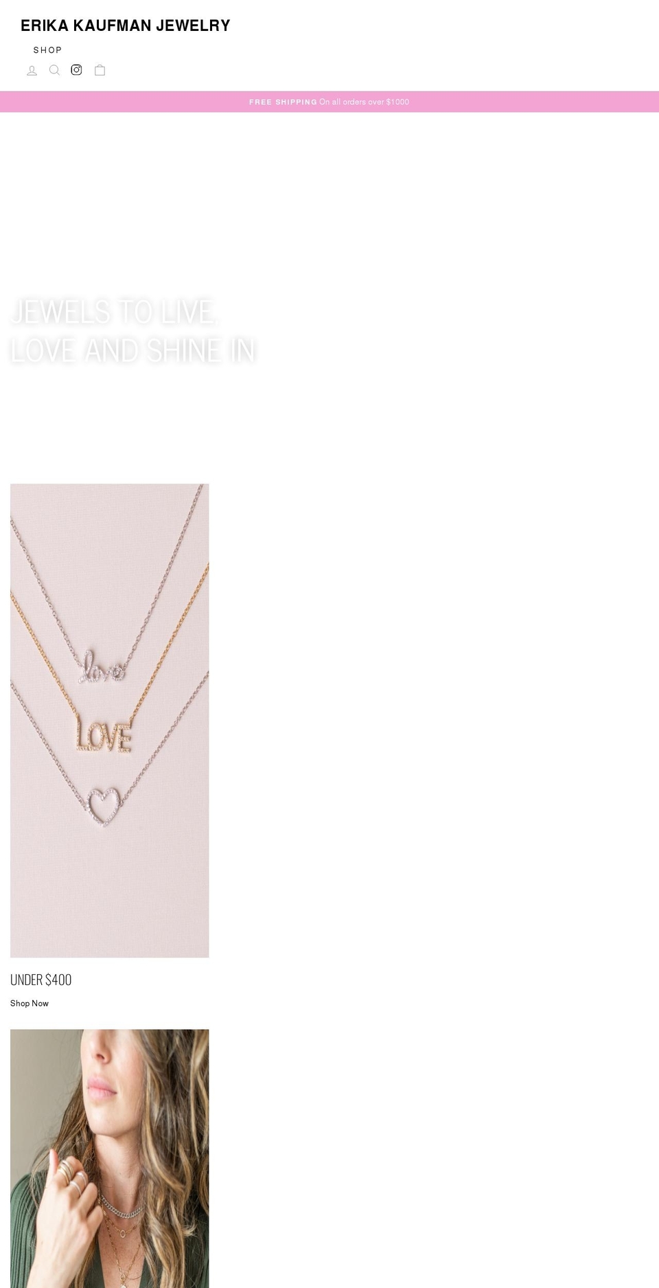 erikakaufman.com shopify website screenshot
