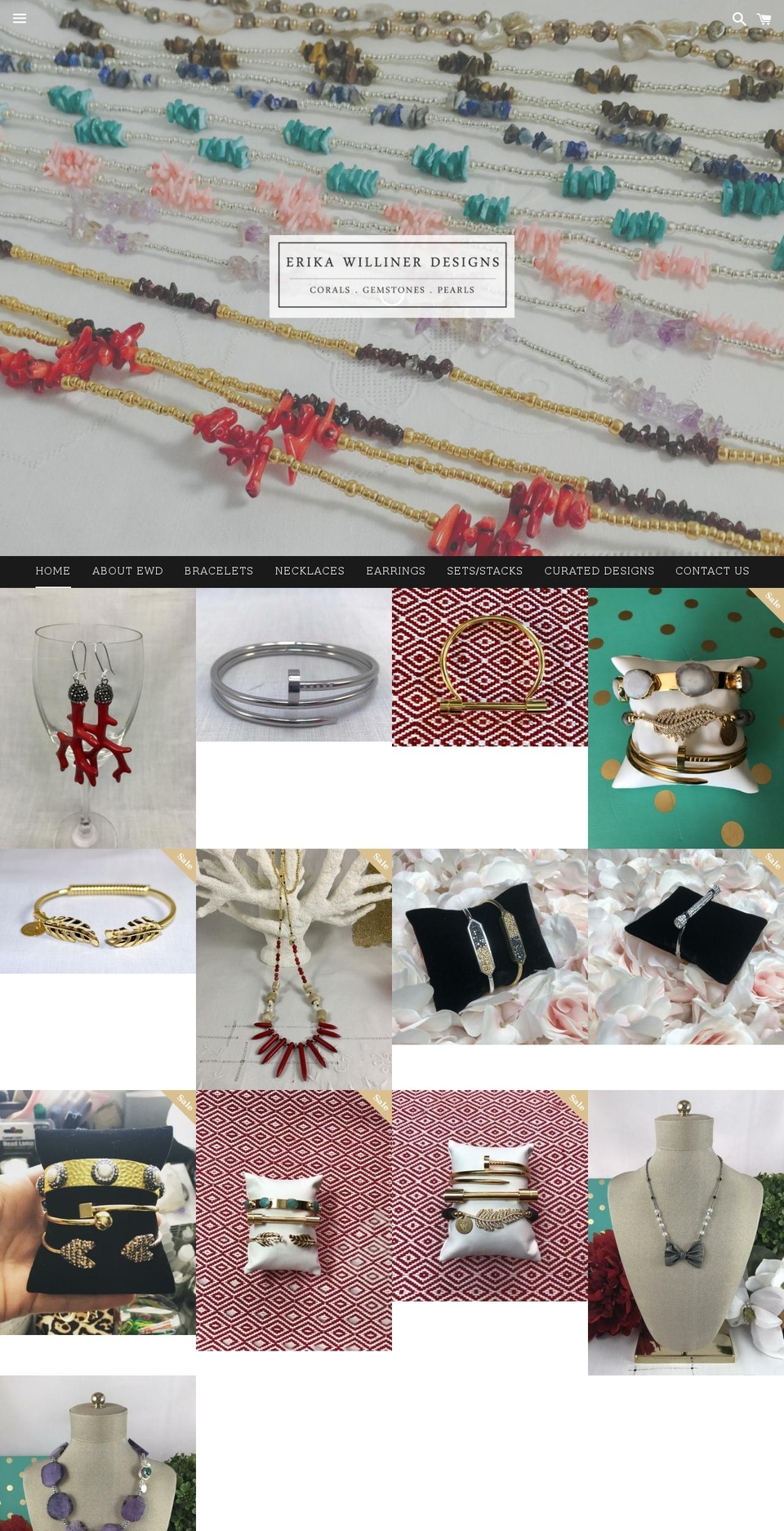 erikawillinerdesigns.com shopify website screenshot