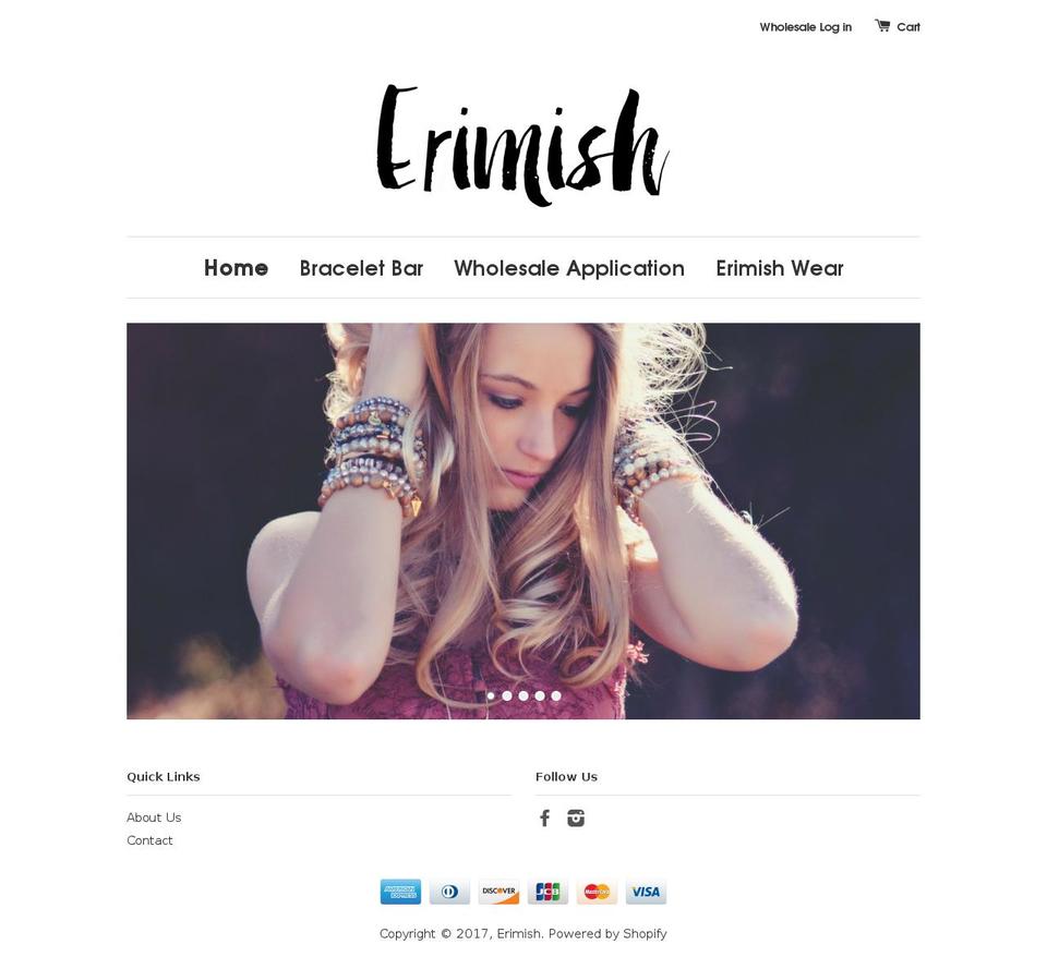 erimish.com shopify website screenshot