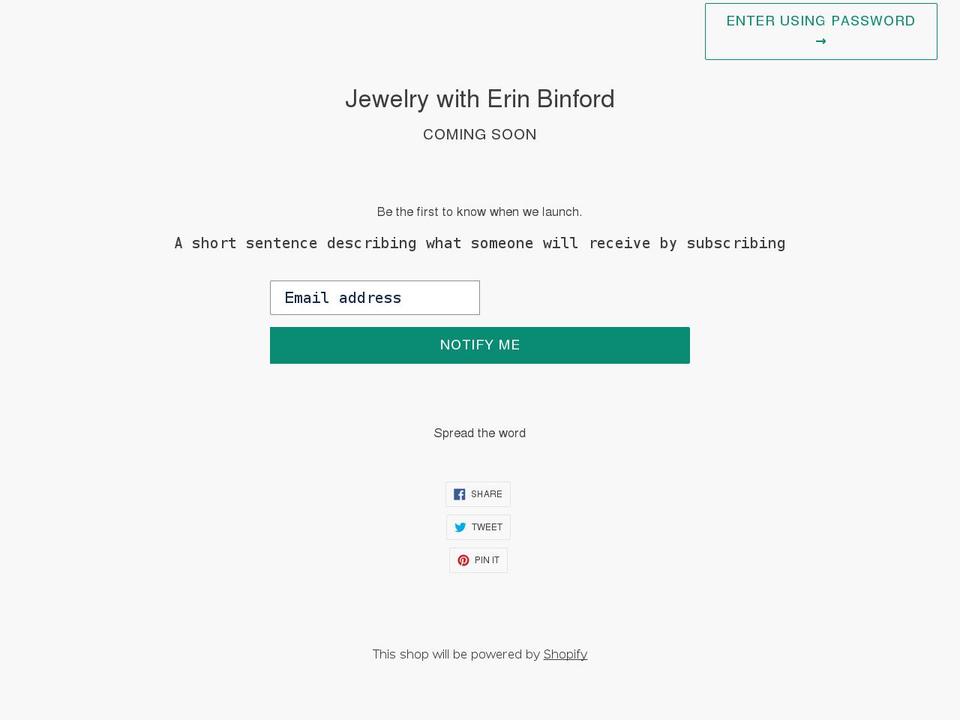 erinbinford.com shopify website screenshot