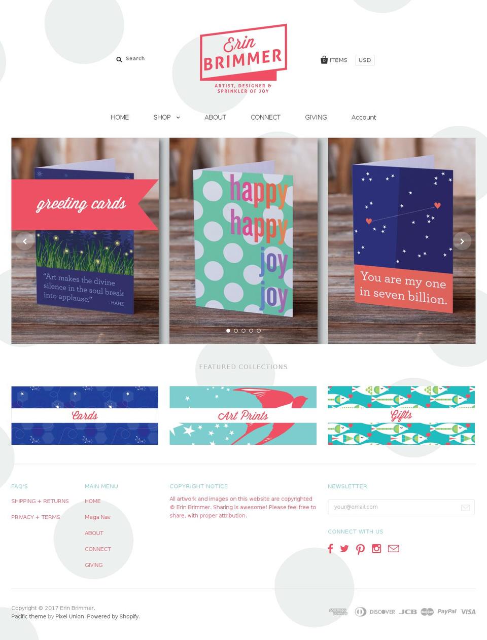 erinbrimmer.com shopify website screenshot