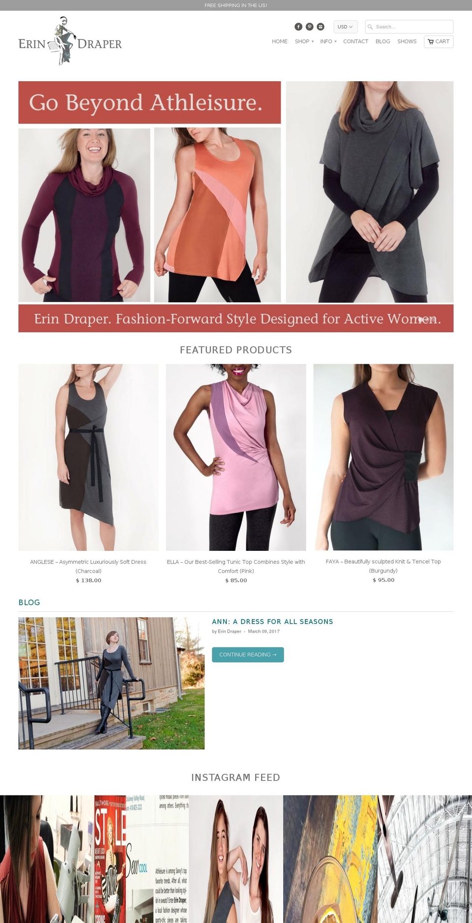 erindraper.com shopify website screenshot