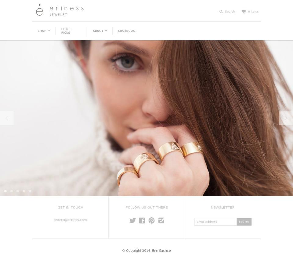 eriness.com shopify website screenshot