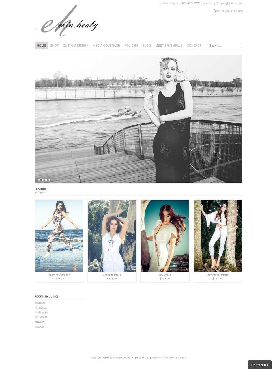 Couture Shopify theme site example erinhealydesigns.com