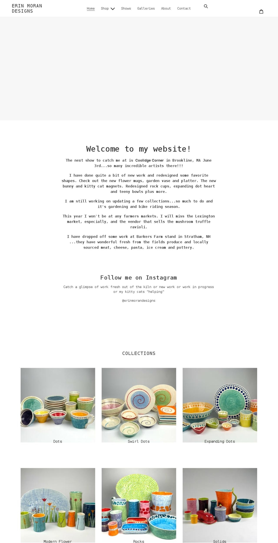 erinmorandesigns.com shopify website screenshot