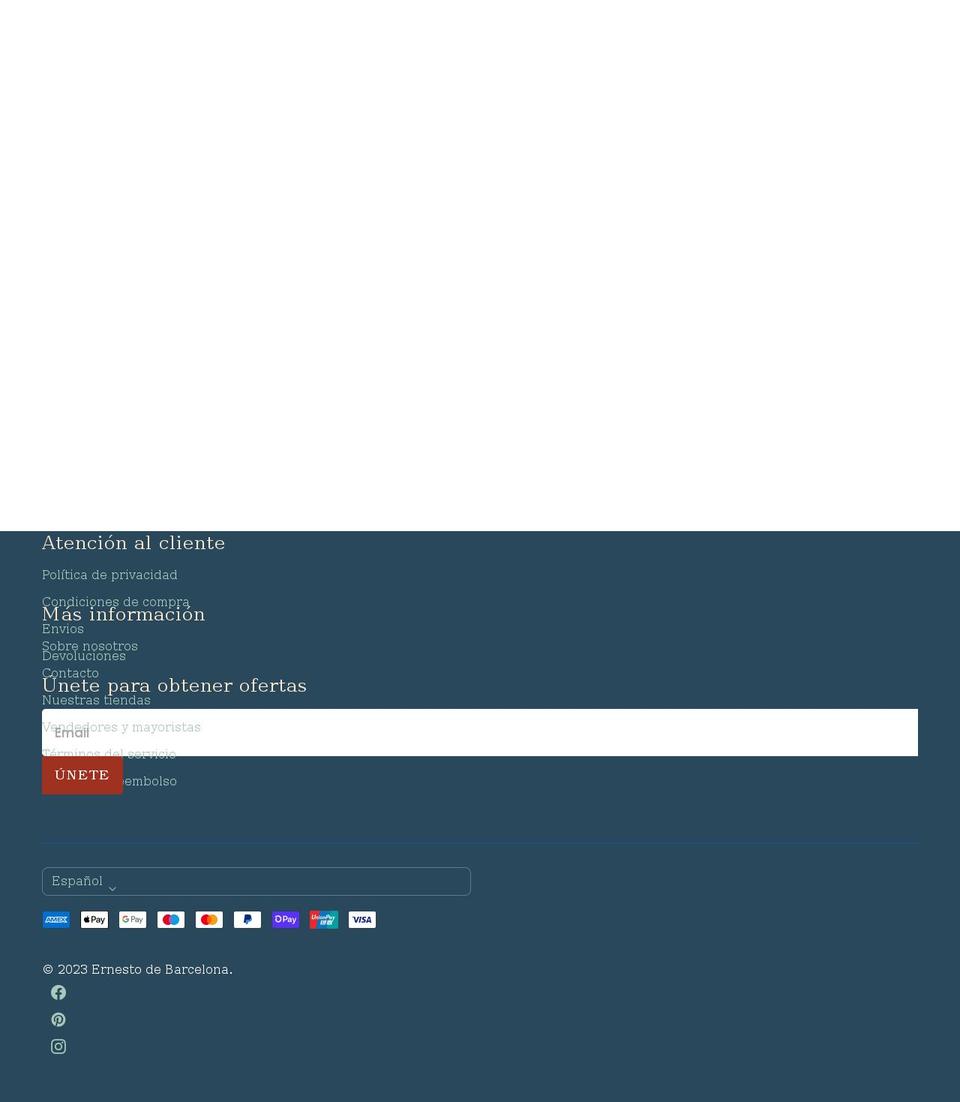 ernestodebarcelona.com shopify website screenshot