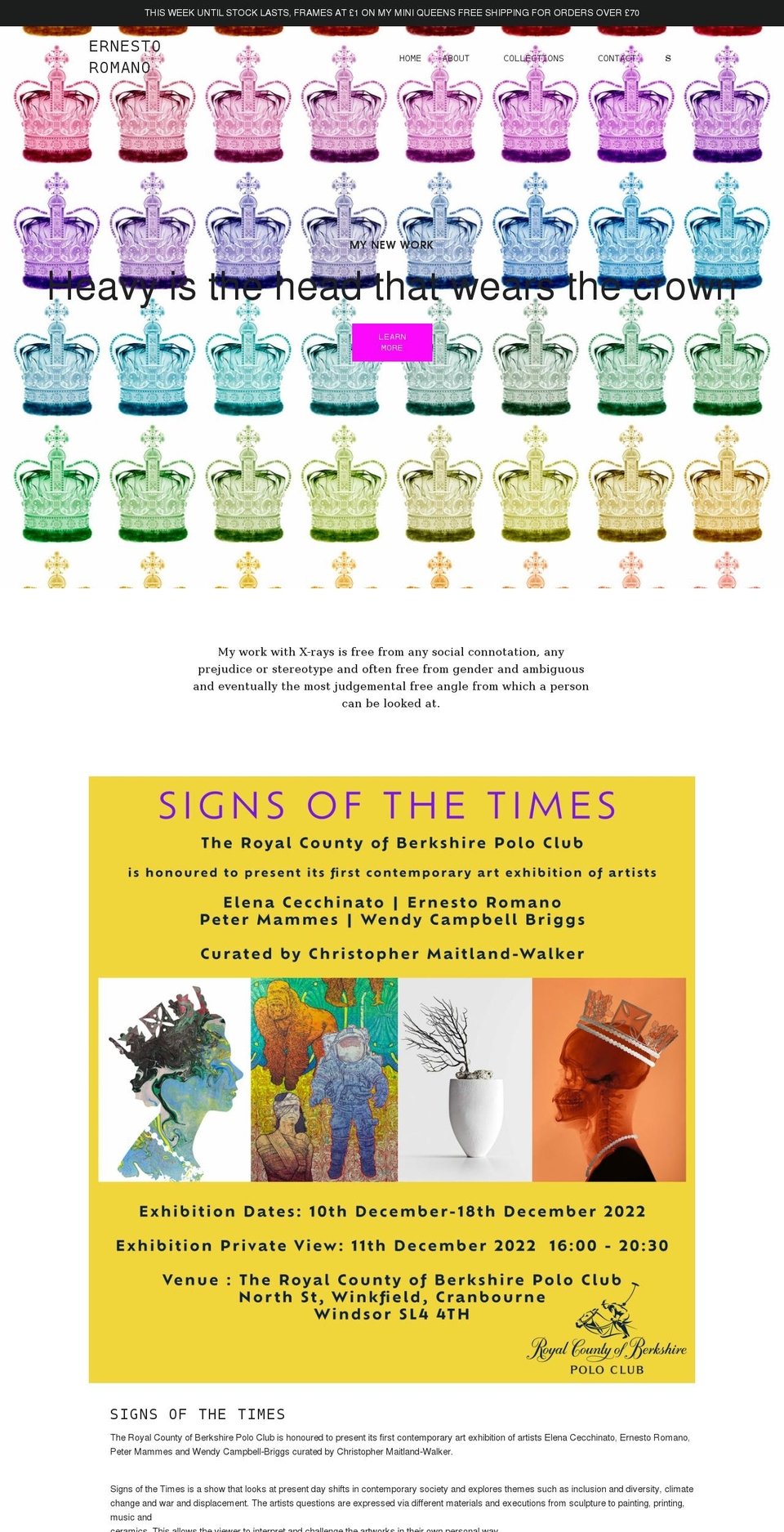 ernestoromano.com shopify website screenshot