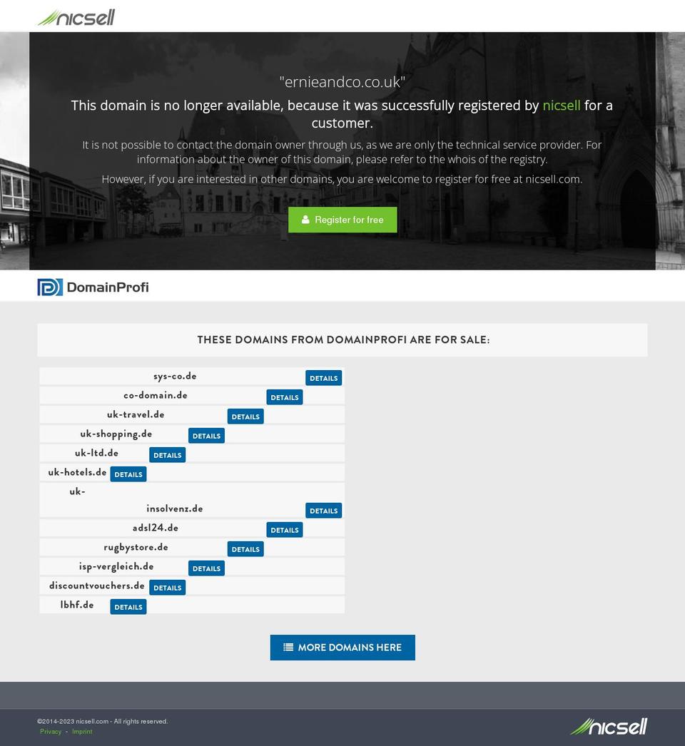 ernieandco.co.uk shopify website screenshot