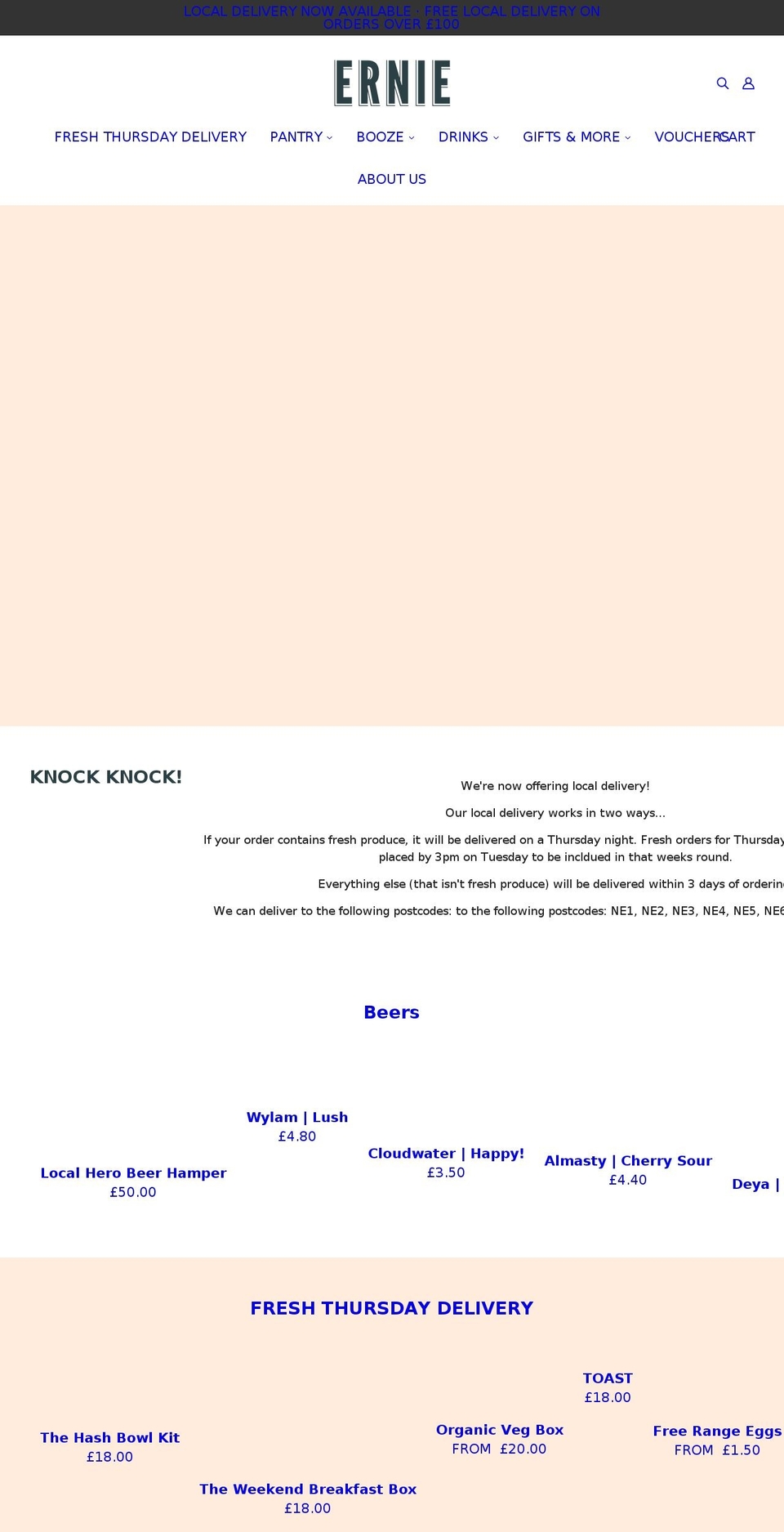 ernieouseburn.com shopify website screenshot